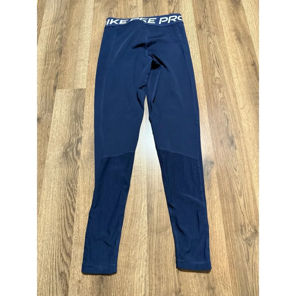 Nike Pro Leggings Womens Small Blue Athletic Workout Tights Excellent